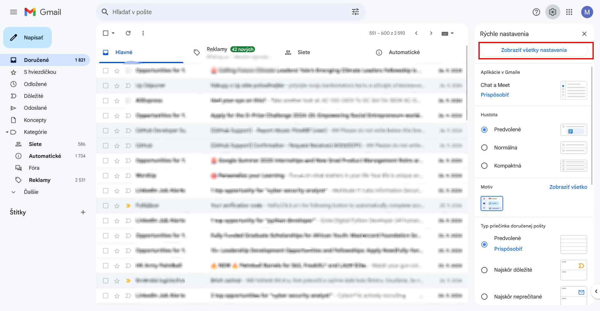 gmail nastavenia