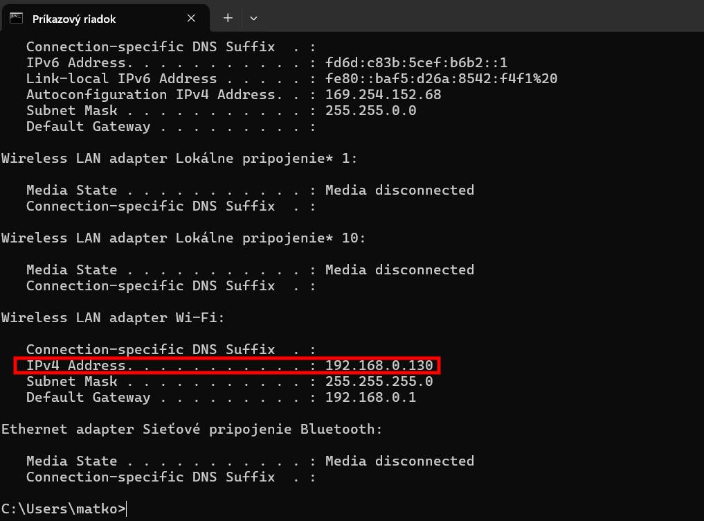 ip adresa_lokalna ako zistit