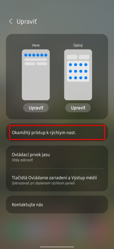 Nastavenia jednym prstom 2