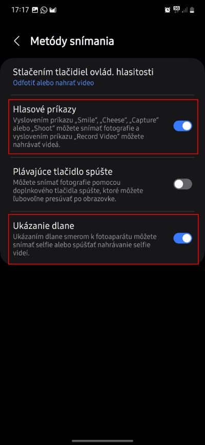 metody snimania hlasove a ukazanie dlane