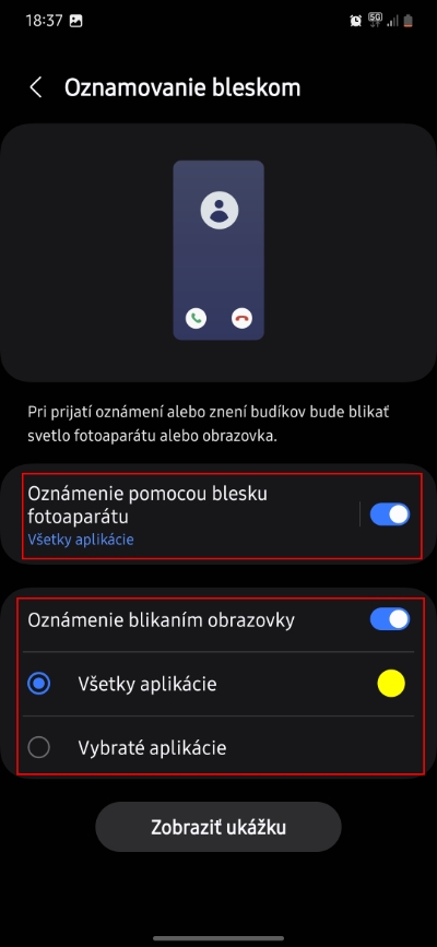 oznamovanie bleskom