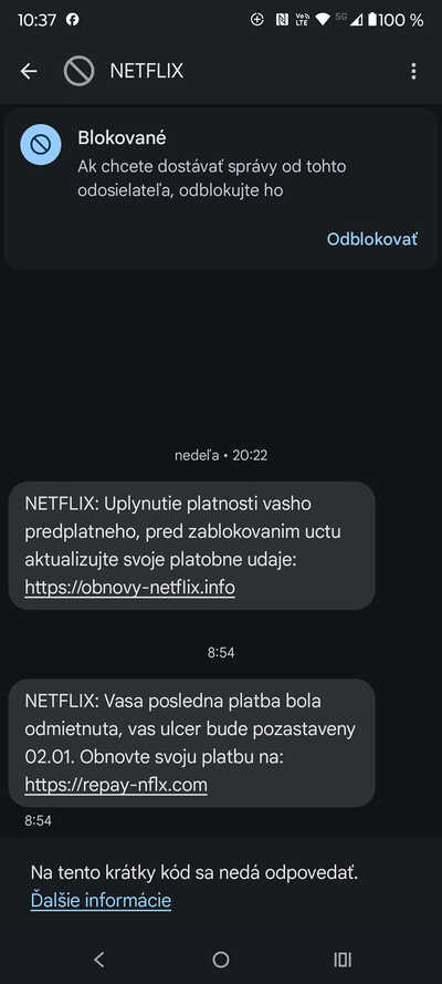 podvona SMS sprava Netflix_vo vlakne s netflixom_3
