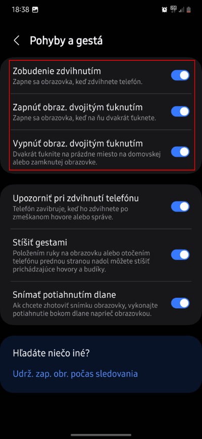 pohyby a gesta