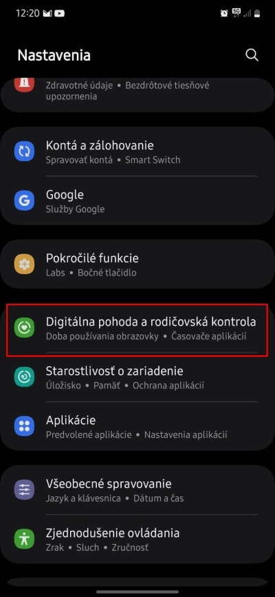 Samsung digitalna rovnovaha 1