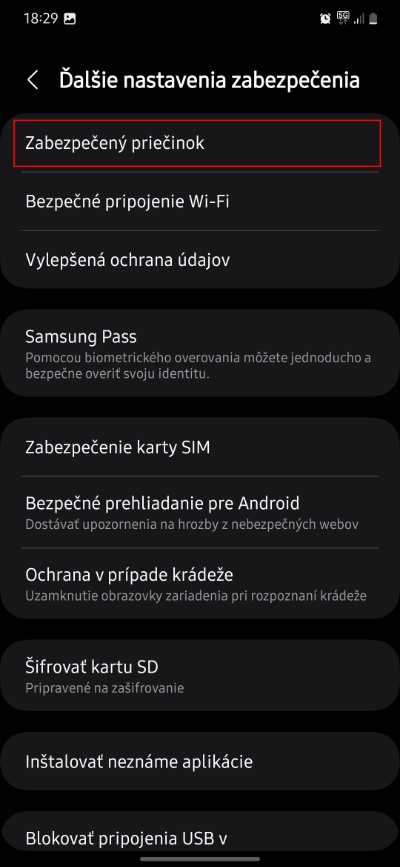 zabezpeceny priecinok
