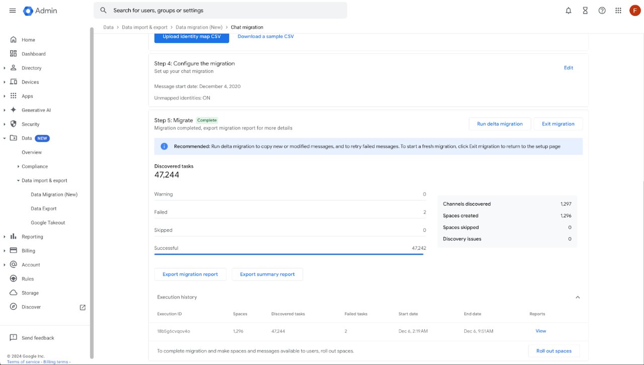 Google Workspace teams na googlechat