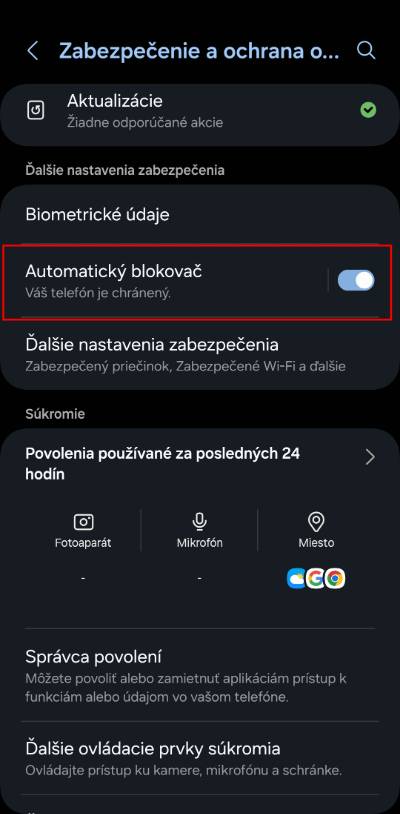 automaticky blokovac Android bezpecnostna funkcia ako zapnut_2