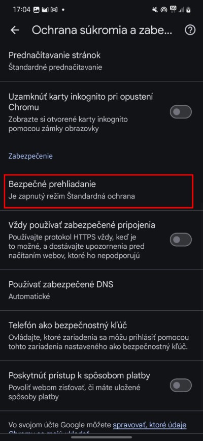 bezpecne prehliadanie