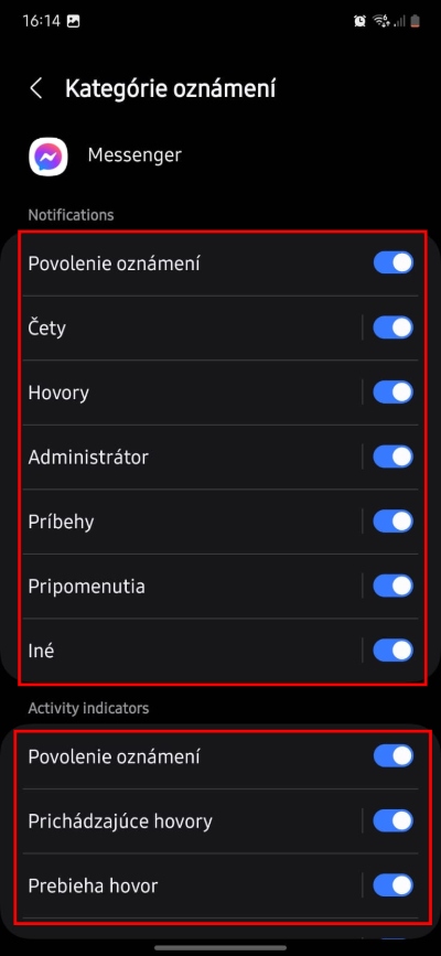 kategorie oznameni