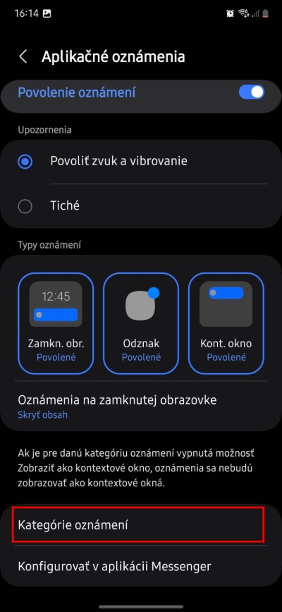 kategorie oznameni