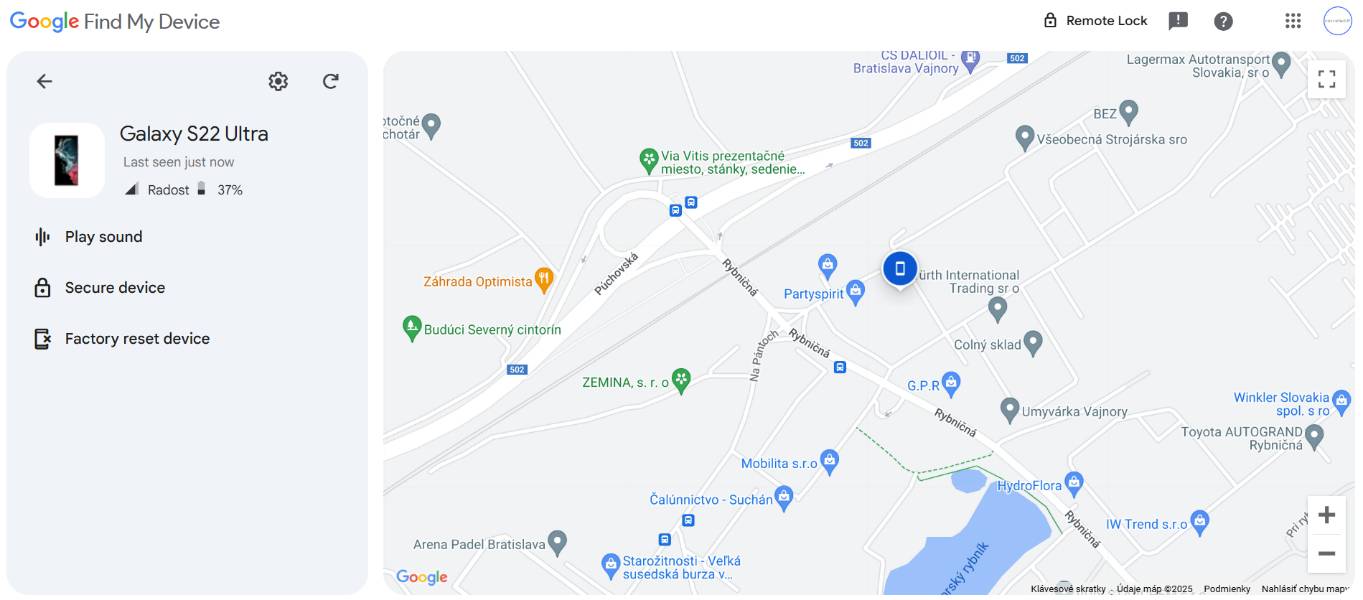 najdi moje zariadenie lokalizacia