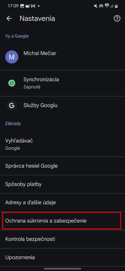 odstranit data prehliadania