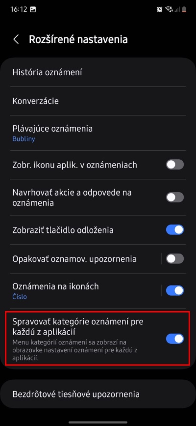Kategorie oznameni