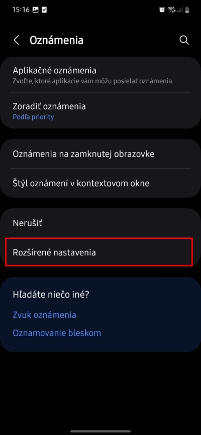 rozsirene nastavenia