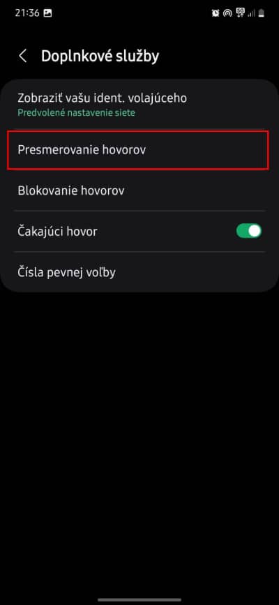 presmerovanie hovorov