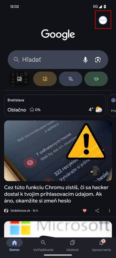 pridanie skratky do widgetu google