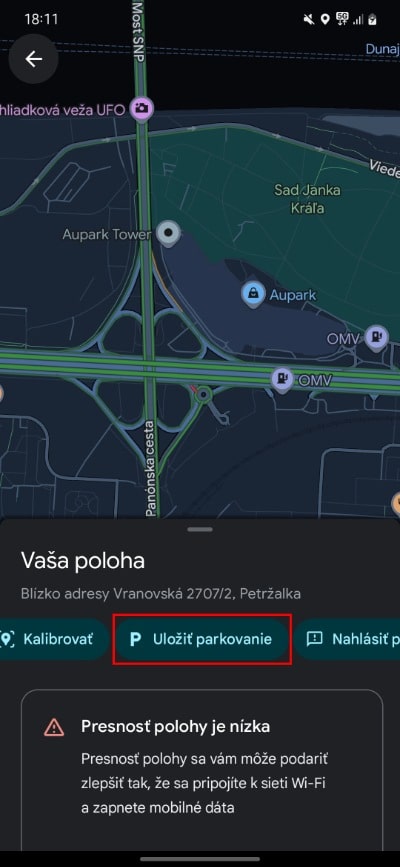 ulozit parkovanie