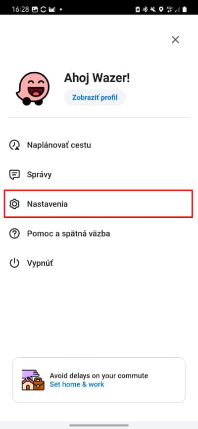 waze nastavenia