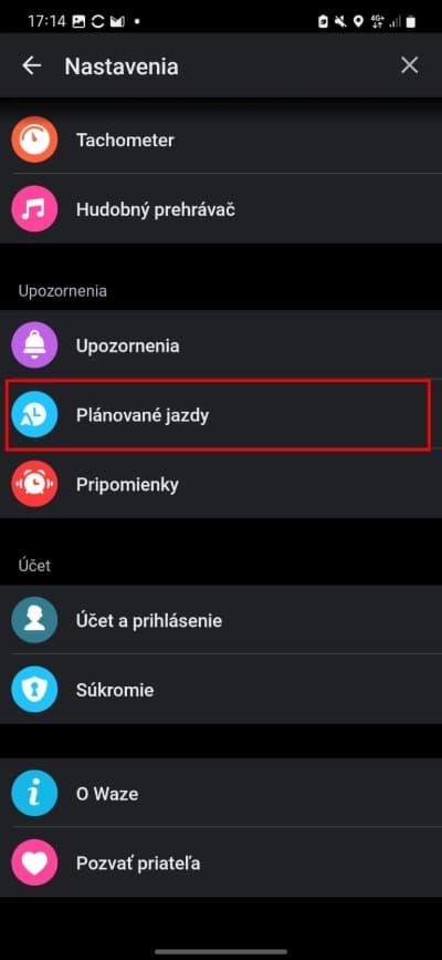 waze planovane jazdy