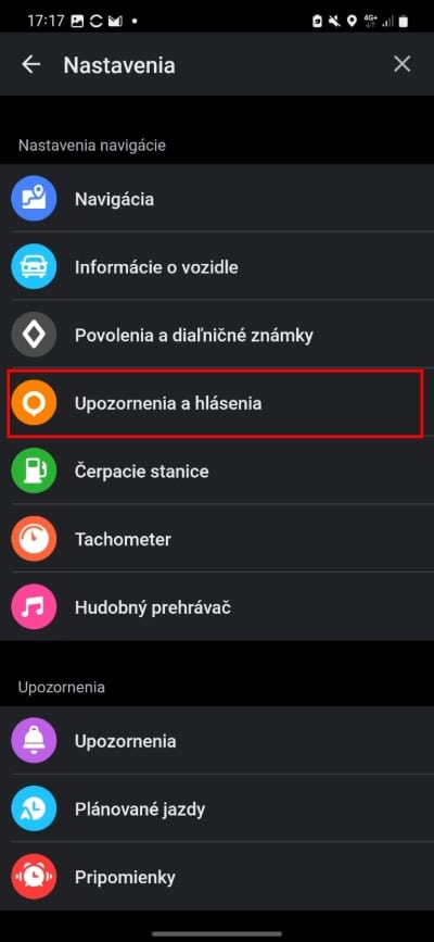 waze upozornenia a hlasenia