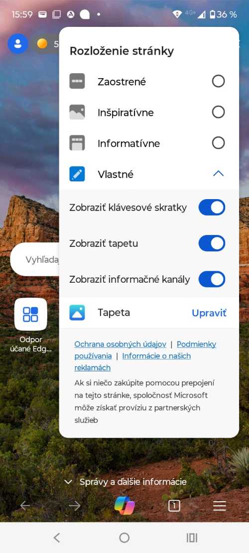 Microsoft Edge AI pre Android