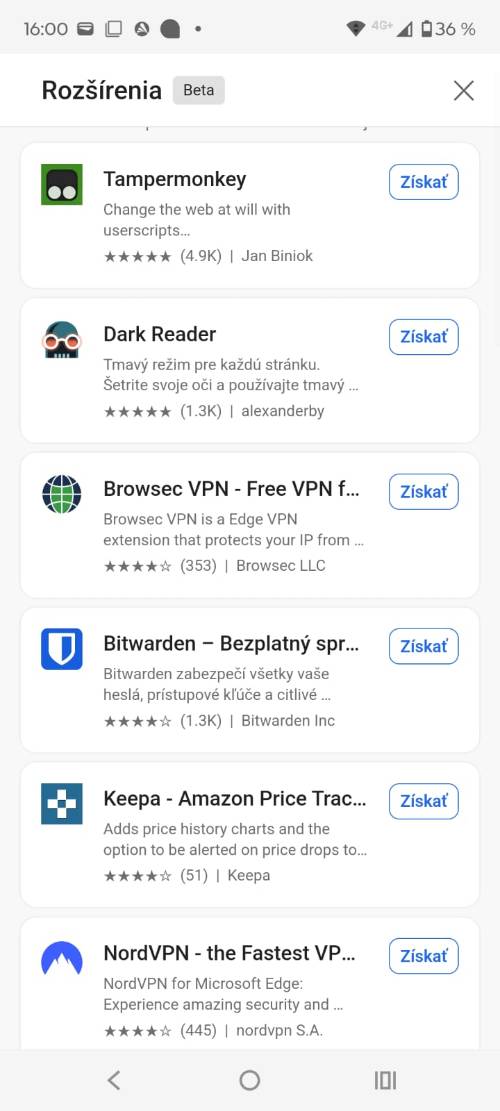 Microsoft Edge AI pre Android