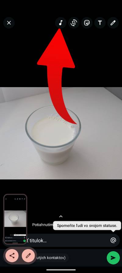 WhatsApp pridanie statusu s hudbou_1