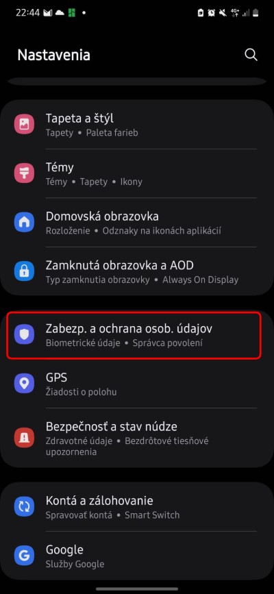 samsung zabezpecenie