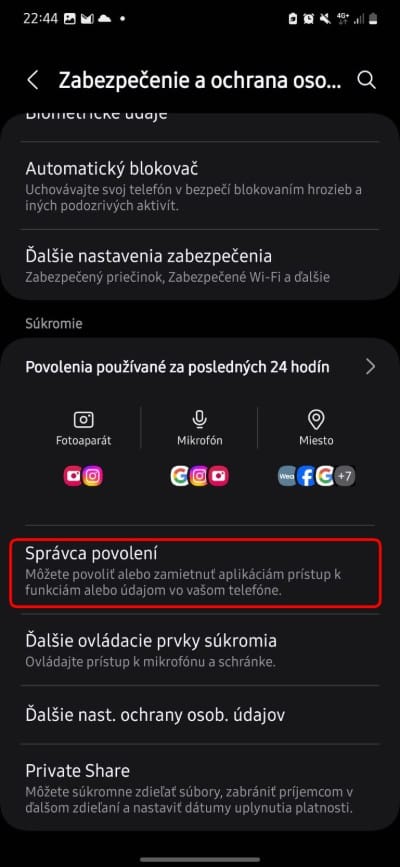 samsung spravca povoleni