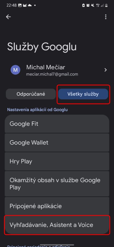 samsung vsetky sluzby nastavenia google