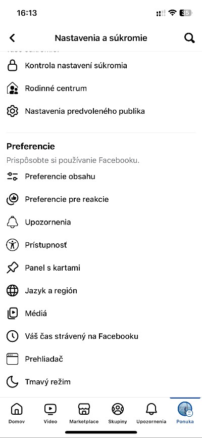 Facebook nastavenie súkromie