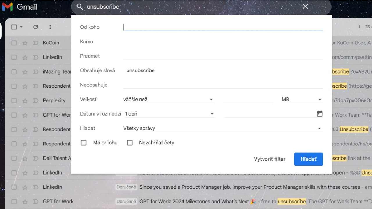 Gmail filter