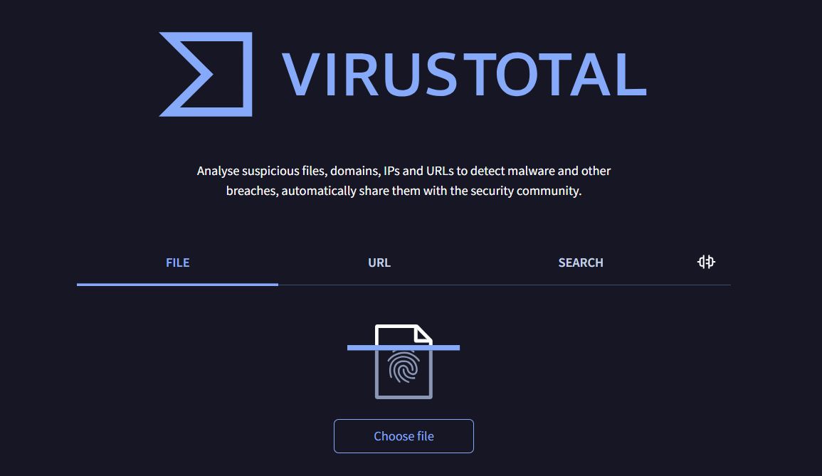 virus total kontrola odkazov a suborov