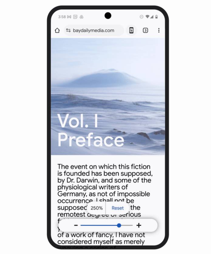 Chrome zvacsenie zmensenie textu