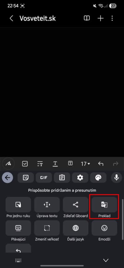 gboard moznost