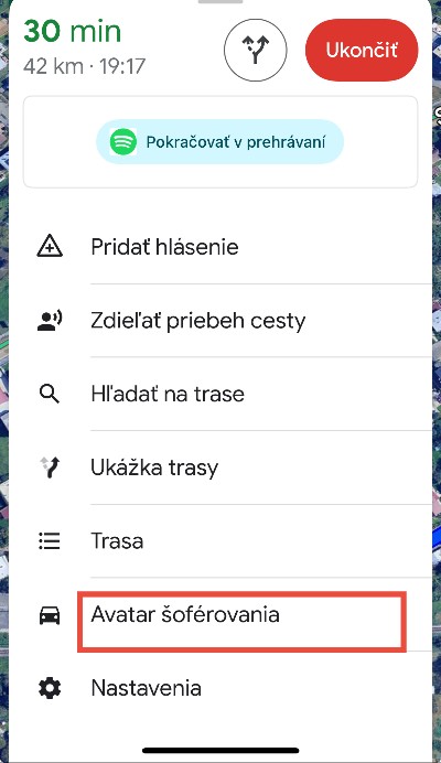 Google Mapy auto avatar