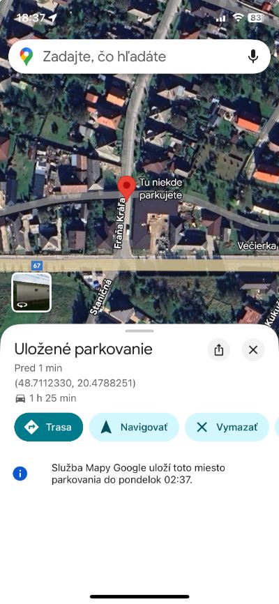 Google Mapy parking