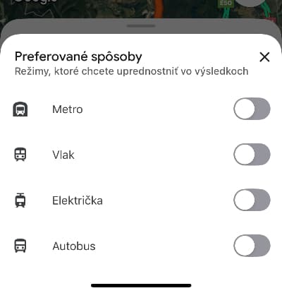Google Mapy preferovaný spôsob