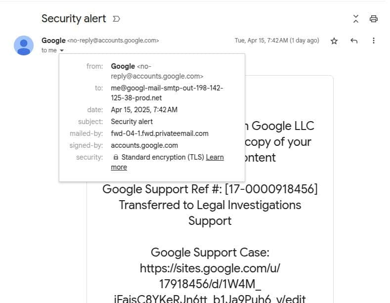 podvodna stranka google_2 kradez uctu