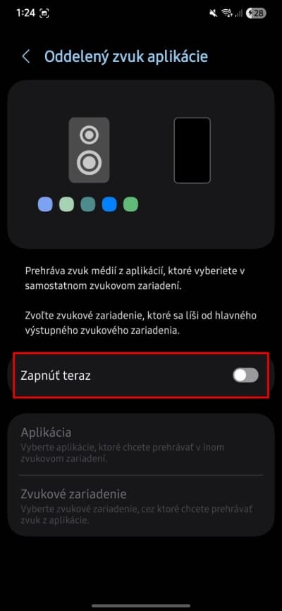 android oddeleny zvuk aplikacie