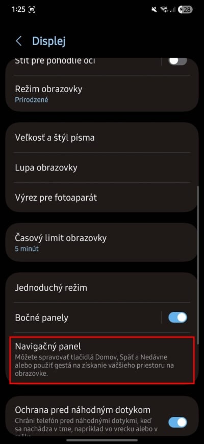 android navigacny panel gesta