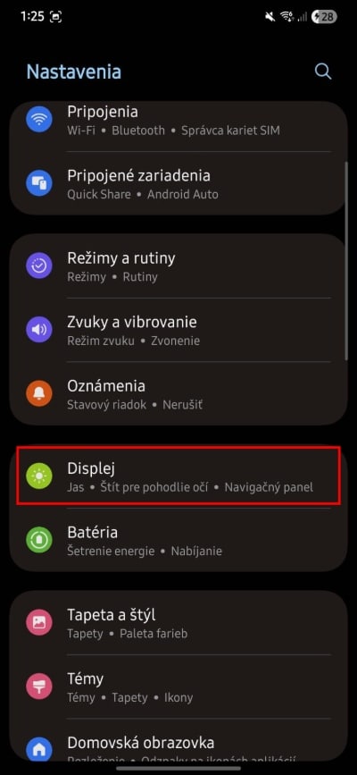 android displej