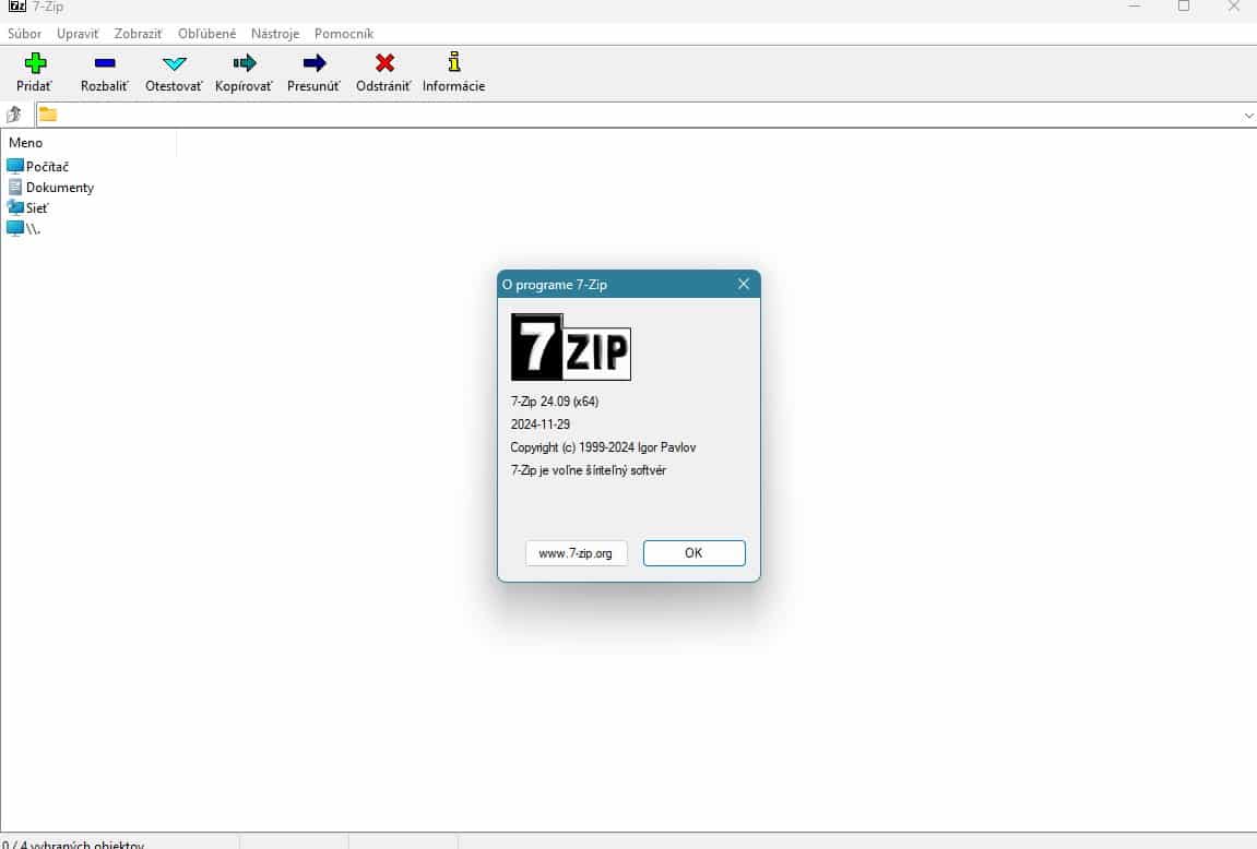 7 ZIP File manažér