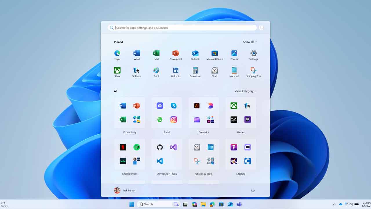 Microsoft predstavuje nové menu štart