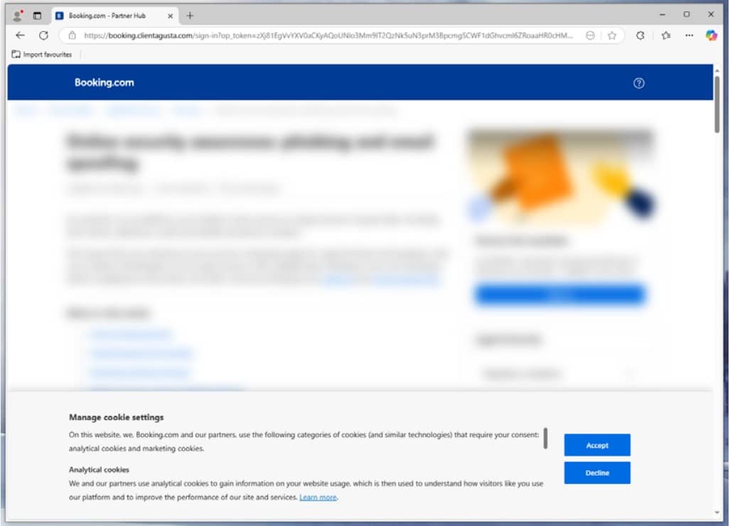priklad podvodneho cookie banneru a stranky