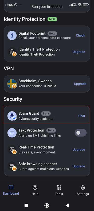 Scam Guard aplikácia ťa ochráni pred podvodmi