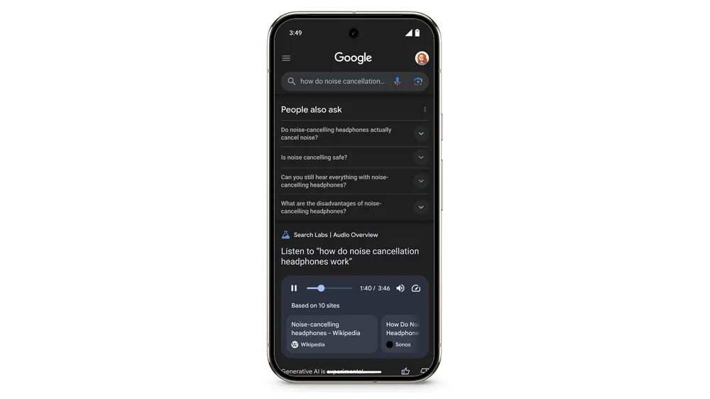 zvukove prehlady AI google