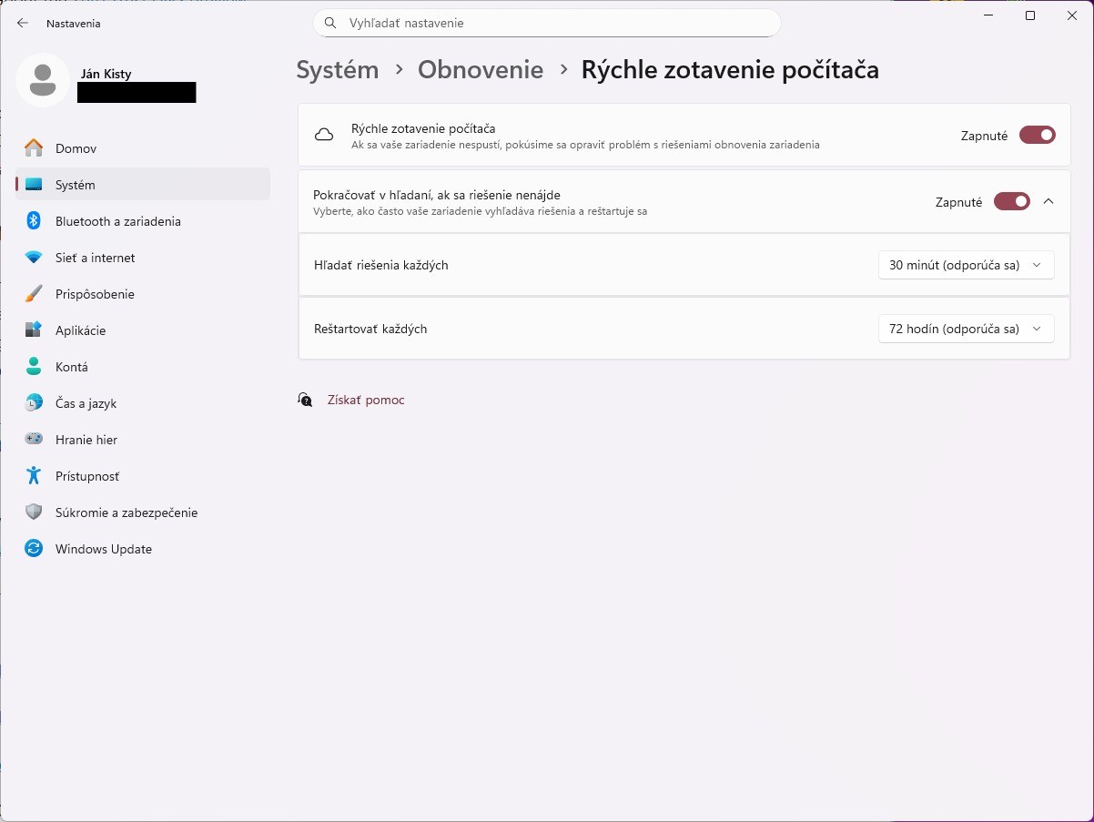 Windows Quick Machine Recovery