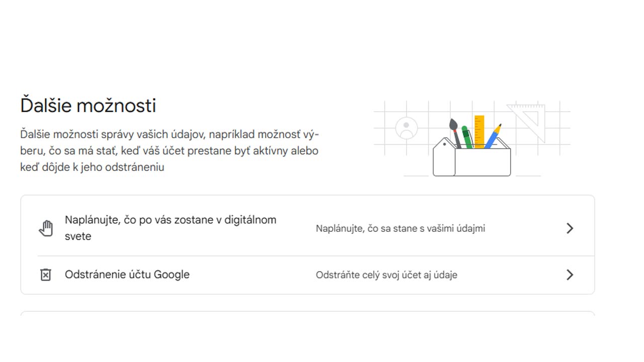 Google účet ponúka robustné nastavenie súkromia