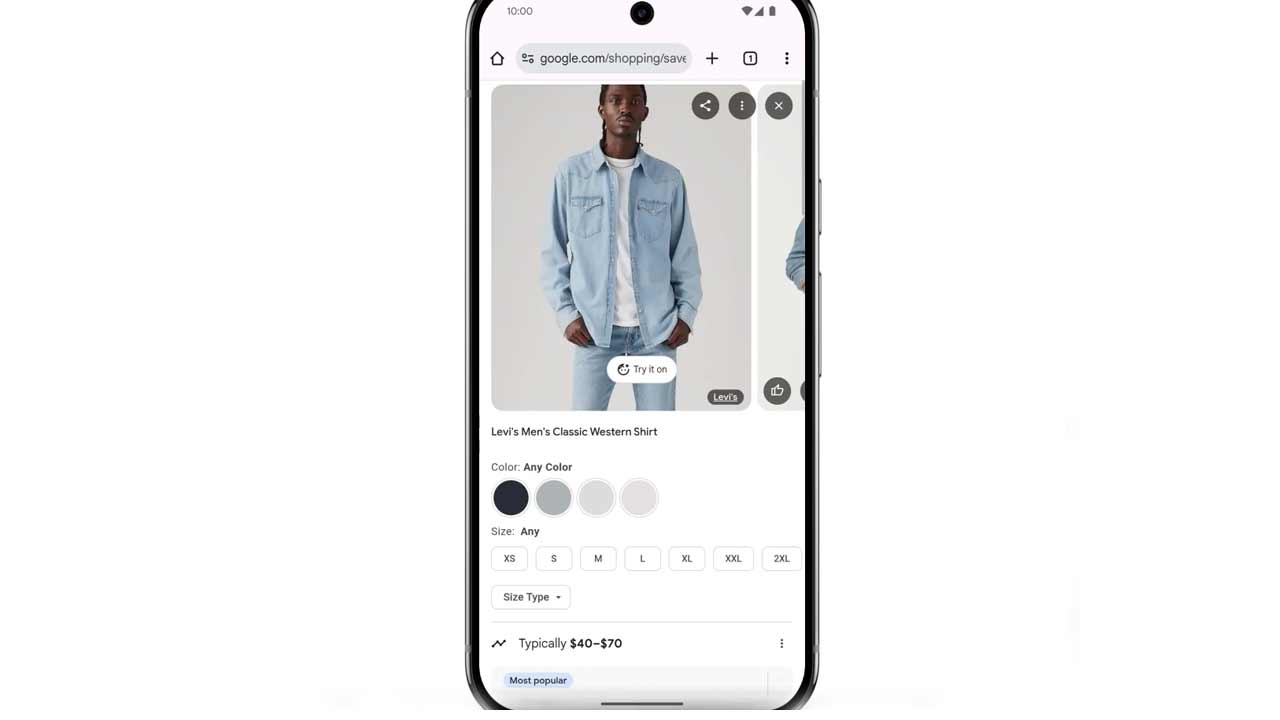 Google Try it On funkcia prichádza na zariadenia užívateľov